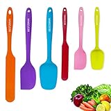 Silicone Spatula - 6 Spatulas Silicone Heat Resistant - Mini Rubber Spatula Set - Cooking Spatulas For Nonstick Cookware - Colorful Baking Kitchen Spatula Set - One Piece Design Spoon (Multicolor)