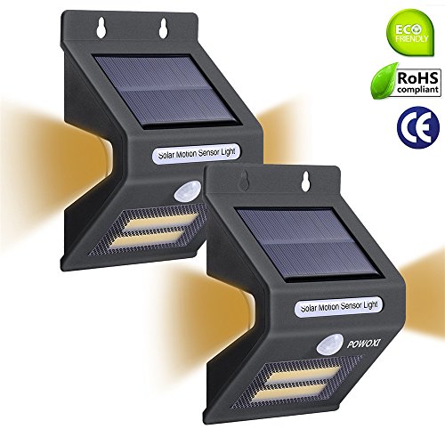 Solar Lights Outdoor Motion Senso 5W COB LED powered Wireless Waterproof Security Lights with 0.4W Back Night Light, for Door, Patio, Deck, Yard, Garden, Driveway, Porch, Stairs, Outside Wall. (2-pack
