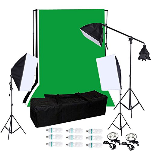 Buy Andoer 1215W Softbox Lighting Kit Studio Backdrop Stand Black White Green Backdrop 135W