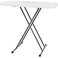 Flash Furniture Elon Folding Table - Granite White - Height Adjustable - 30 Inch - TV Tray - Commercial Grade Laptop Table