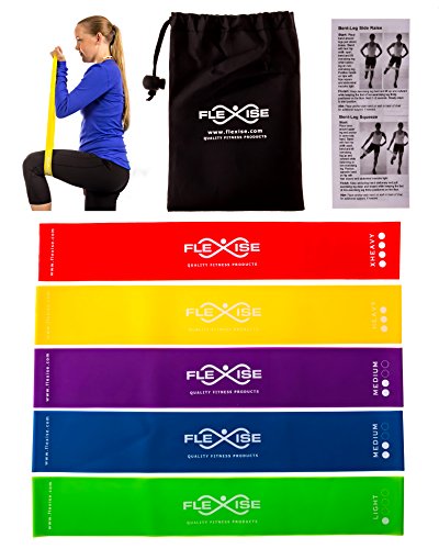 Exercise Bands By Flexise Fitness Set Of 5 Resistance Loop Bands