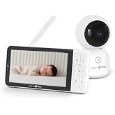 Primo Passi Smart Baby Monitor with Wi-Fi, 5" HD Display, Night Vision, Two-Way Audio, Temperature Sensor, and App Access for iOS &amp; Android