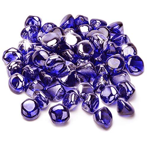 Mr. Fireglass 1/2" Fire Glass Diamonds for Fire Pit, Fireplace, Fire
