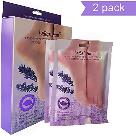 Foot Peeling Mask, USUKI Lavender Scented Exfoliating Booties Calluses & Dead Skin Remover Natural Exfoliator Foot Mask Socks for Men Women