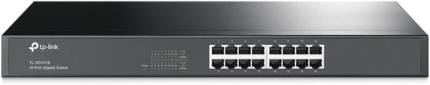 TP-Link TL-SG1016 16-Port Unmanaged Gigabit Ethernet Switch Steel Rack Mount
