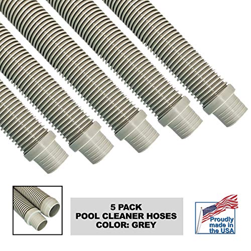 Destroyer Plastics 1 Year Manufacture Warranty Universal Swimming Pool Cleaner Hose 48" Long Kreepy Krauly Baracuda G3 G4 Hayward Navigator Pool Vac Ultra AquaBug (5, Grey) - Thumbnail 2