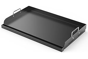 Barbqtime Griddle for Gas Grill, 25" x 16" Nonstick Coating Universal Griddle Flat Top Plate Insert for Gas Stove/Charcoal/Gas, Large Flat Top Griddle Plate for Camping, Tailgating, Parties