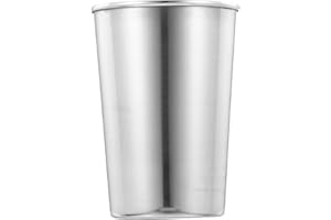 IWOWHERO Stainless Steel Cup Stainless Steel Pint Cups Small Children Unbreakable Stackable Metal Drinking Glasses for Bar Home Restaurant