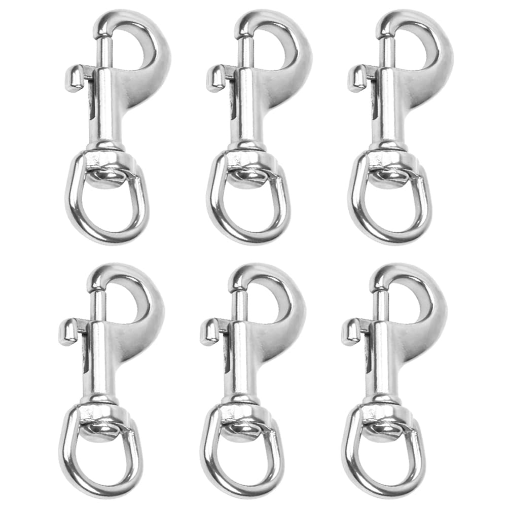 Amasawa 6 Pieces Leash Swivel Snap Hooks, Collar Swivel Snap Hooks, Swivel Joints Trigger Clips, Heavy Duty Trigger Clips, for Dog Leash Collar Webbing, Pet Keychain Outdoor Camping Picnic