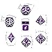 DNDND Metal Game Dice Set, Solid 7 die DND Metal Dice Set Purple Surface and Silver Frame Metal Dice Set with Metal Box for Role Playing Game Dungeons and Dragons RPG and Pathfinder