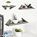 MyGift Wall-Mounted Rustic-Modern Gray Wood Floating Ledge Shelves, Set of 3