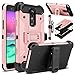 LG Stylus 3 Case, LG Stylo 3 Case, Venoro Heavy Duty Shockproof Rugged Four-Layer Full Body Protection Case Cover with Belt Swivel Clip and Kickstand for LG Stylus 3/LG Stylo 3/LG K10 Pro (Rose Gold)
