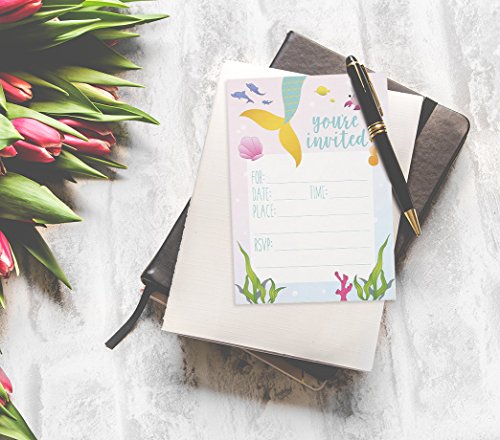 2 Mermaid+Party+Invitations+Fill+Envelopes