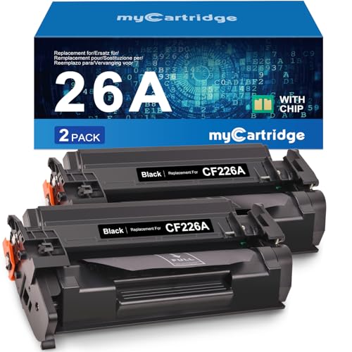 myCartridge CF226A 26A Compatible with HP 26a with LaserJet Pro M402DN with Toner LaserJet Pro MFP M426FDN for Toner HP 26A 26X CF226X (2 Black)