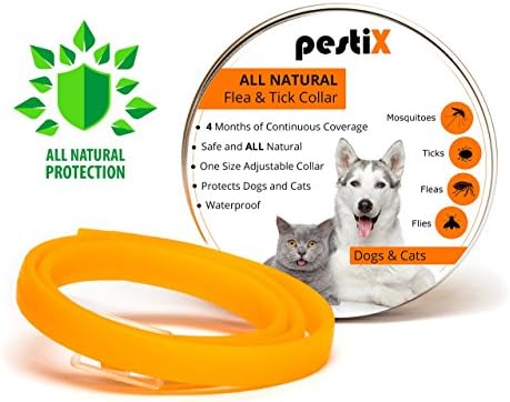 ALL Natural Flea Prevention Collar for Dogs and Cats | Collar Prevents, Controls, Removes and Repels Pests | One Size Adjustable Collar with 4 Months of Coverage and Protection