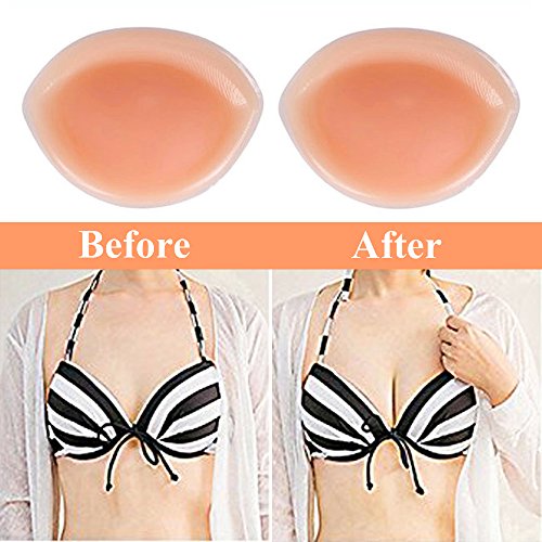 Thick Silicone Bra Inserts, Breast Gel Pads Chest Push Up & Firming Bust Enhancers Padding for B-D Cup, Skin Large - Thumbnail 2