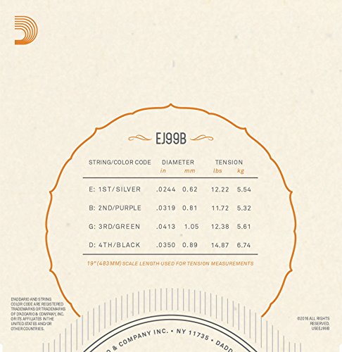 D'Addario EJ99B Pro-Art Carbon Ukulele Strings, Baritone