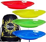 4x Spinning Plate Set (Yellow/Red/Green/Blue) CLASSIC Circus Spinning Plates + Sticks + Flames N Games Travel Bag! Great fun for Kids & Adults.