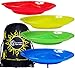 4x Spinning Plate Set (Yellow/Red/Green/Blue) CLASSIC Circus Spinning Plates + 2-Piece Plastic Sticks + Flames N Games Travel Bag! Great fun for Kids & Adults.