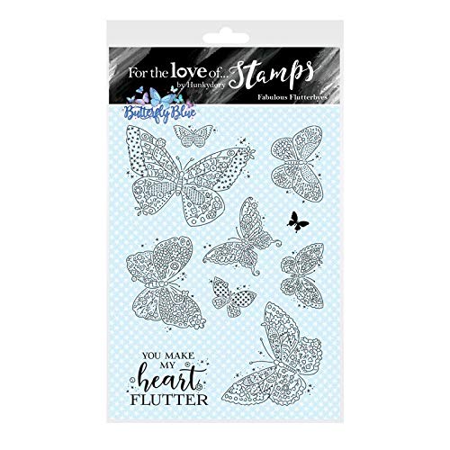 for The Love of Stamps - Hunkydory - Butterfly Blue - Fabulous Butterflies A6 Clear Stamp Set