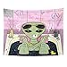 Emvency Tapestry Trippy Alien Smoke and Chill in Bath Cigarette Glasses Home Decor Wall Hanging for Living Room Bedroom Dorm 60x80 Inches