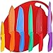 Utopia Kitchen 7 Piece Color-Coded Non-Stick Knife Set - 6 Knives plus Cutting Board