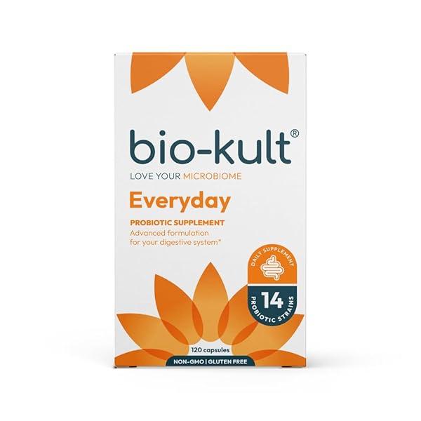 BIO-KULT EVERYDAY PROBIOTICS -14 STRAINS, PROBIOTIC SUPPLEMENT, PROBIOTICS FOR ADULTS, NO NEED FOR REFRIGERATION, NON-GMO, GLUTEN FREE -CAPSULES,120 COUNT (PACK OF 1)