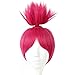 Adult Women Fuchsia Cosplay Bun Branch Wig with Free Hair Cap