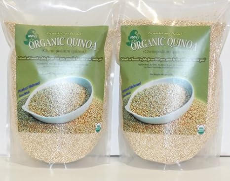 Indus Organics White Quinoa Seeds, 2 Lb Bag, 99% Purity, Pre-Washed, Premium Quality, Non-gmo,...