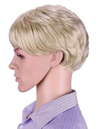 Sotica Short Blonde Wigs with Hair Bangs for Men Subtle Natural Curly Men's Toupee Wigs - Thumbnail 3