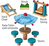 Dollhouse Furniture Dollhouse Accessories Wooden Patio Playset By Dragon Drew (8 PC Set)