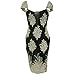 Kalin L Women Sequin Applique Embroidered Puff Sleeve Little Black Dress