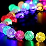 ihoven Solar String Lights, 8 Modes LED Solar Powered Waterproof Starry Fairy Christmas Outdoor Rope Lights for Patio Garden Home Landscape Tree Wedding Party Lighting Decoration (50A)