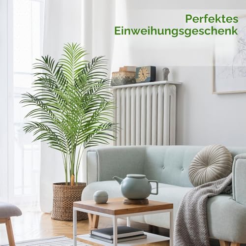 Keeplush Artificial Plants Large 150 cm Artificial Plant in Pot Plastic Artificial Palm Tree Like Real Fake Plants Decoration for Living Room Balcony Bedroom Office Perfect Housewarming Gift (1 Pack)
