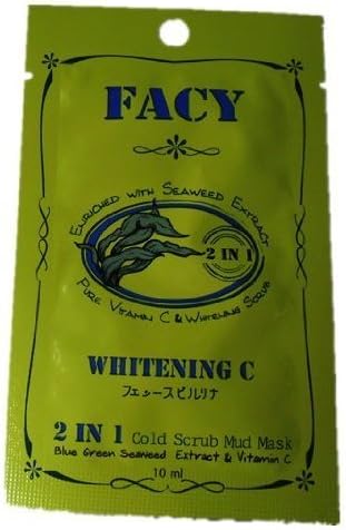 Facy Whitening C 2in1 Clod Scrub Mud Mask 10ml. X 3 Pack by molona