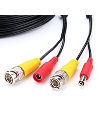 wildhd 150 ft siamés BNC Video y cable de cámara de seguridad BNC Cable de extensión de cable de alimentación con 2 Female connetors todo en uno para todas las cámaras HD CCTV DVR sistema de vigilancia