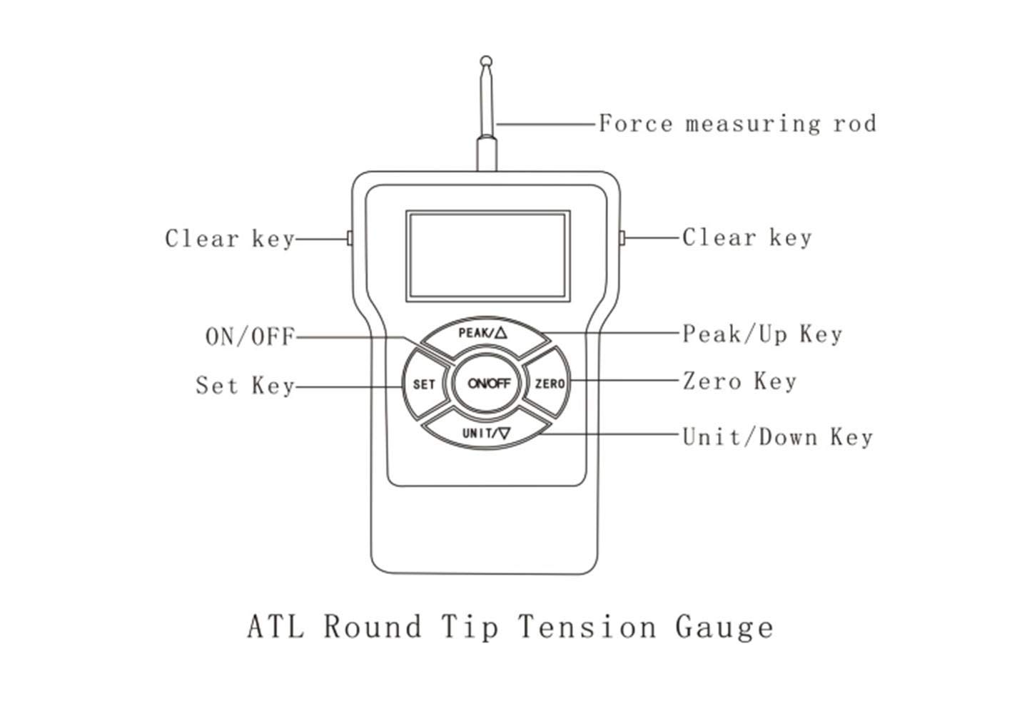 VTSYIQI Tension Meter Tester Force Meter Tester ATL5 Handheld Tensionmeter Tension Meter Gauge