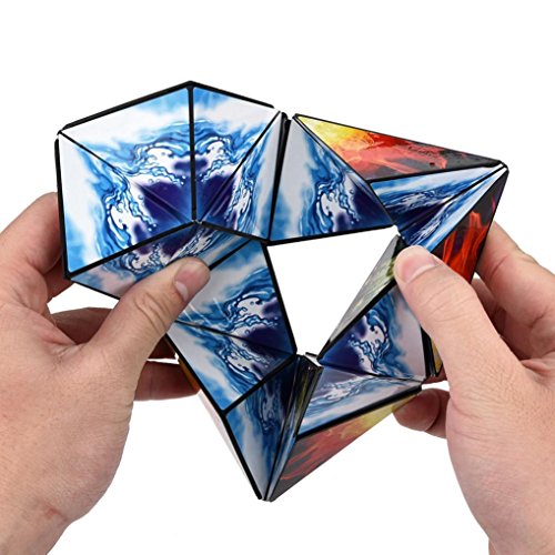 Hometom Magic Cube, Novelty Amazing Star Cube Transforming Cube Geometric Fidget Puzzle Magic Infinite Cube (Muti-Color)