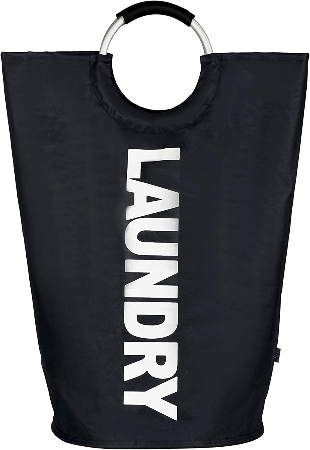 Laundry Basket Hand Stitched Laundry bag Collapsible Fabric, Large Foldable,Bedroom Use, Washing Basket, Waterproof, Portable (Black)