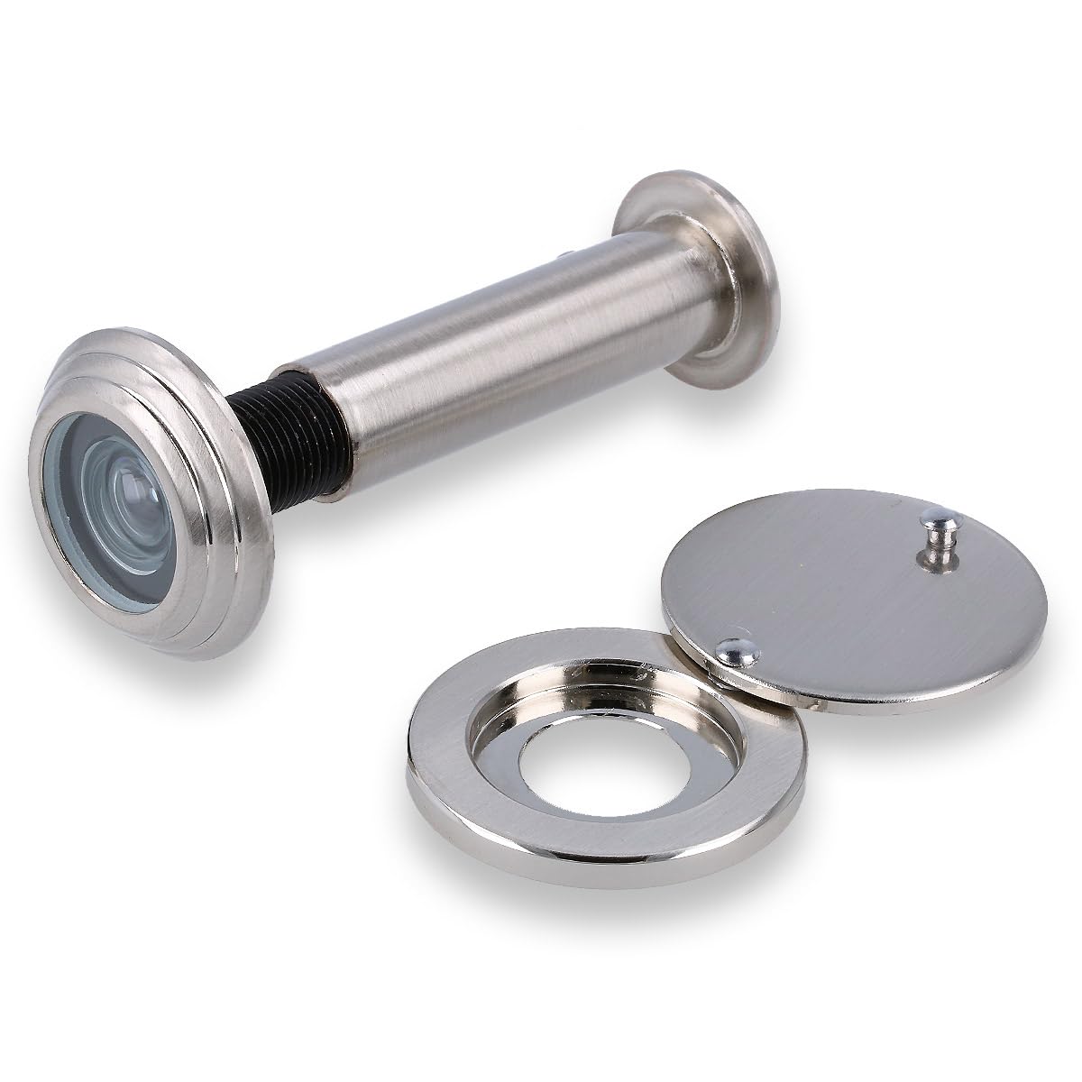 Door Viewer Spy Various Colours for Door Thickness 55 mm - 80 mm Stainless Steel Look