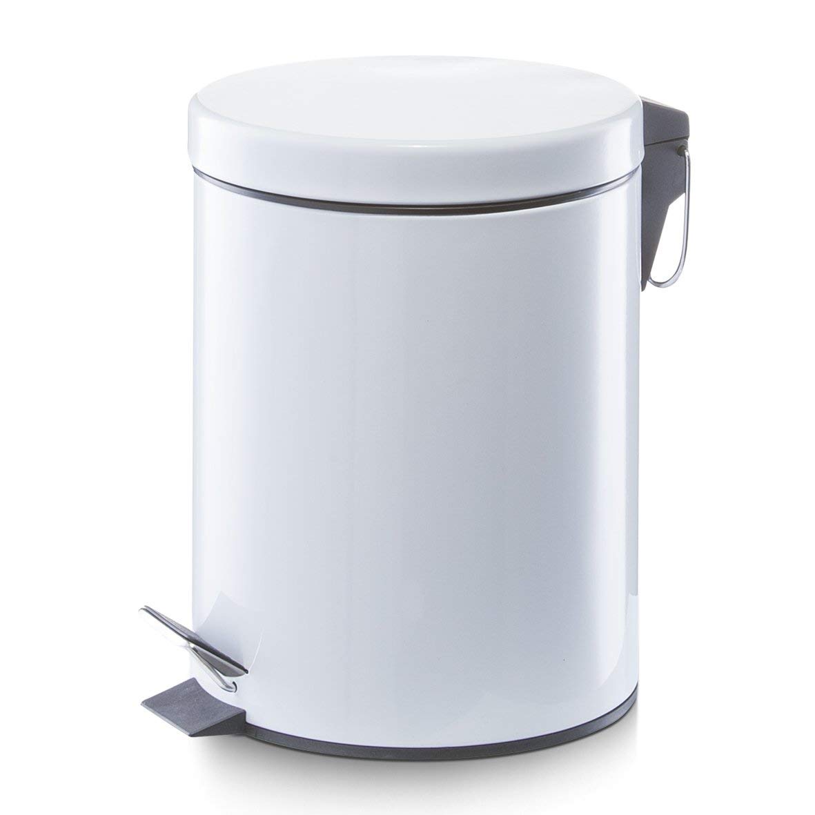 Zeller Pedal Bin, White, 5 Litre/20.5 x 20.5 x 28 cm