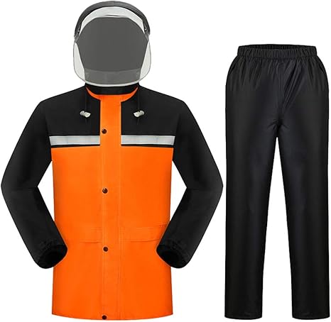 Amazon Co Jp レインコート 防水 暖かい スプリットタイプ レインウェア メンズ 軽量 通気性 マッキントッシュ アウトドア 雨の日 オーバーオール オレンジ M オレンジ Ytshangshiwan 666 ホーム キッチン