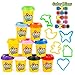 Kiddy Dough 10 Pack of Color Dough – w/ 6 BONUS Dough Cutters & Built-In Molding Lids Mega Modeling & Sculpting Playset With 10 Individual 2-Ounce Cans of Dough – Bulk Party Pack