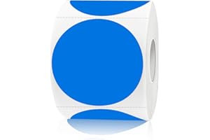 YEGAWEN Removable Stickers - 300Pcs Blue Circle Color Stickers, Waterproof, Writable, Suitable for Laser & Inkjet Printers