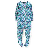 Carter's Baby Girls 1 Piece Snug Fit Cotton Footed Sleeper Pajamas (flowers)