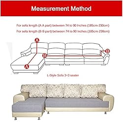 cjc Sofa Covers for L Shape, 2PCS Polyester Fabric