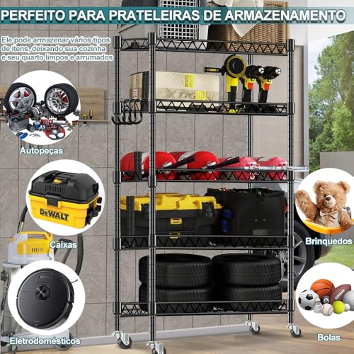 Estante de Aço, Estante Aço 5 Prateleiras 185 * 91 * 35 CM, Estanté para Livros, Estánté, Estánte Prateleira, Estantê Industrial, Estántê Cozinha