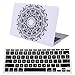 HDE Plastic Hard Shell Case and Keyboard Cover for MacBook Air 11 Inch (Models: A1370/A1465), Mandala Black and White