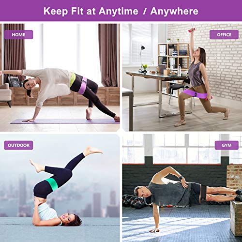 OMERIL Resistance Bands, 3 Packs Fabric Workout Bands with 3 Resistance