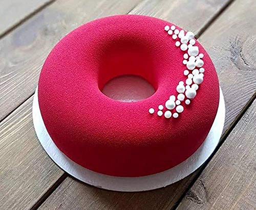Brown Ring Mold Cake Pans 8-1/2 inch Diam,Round Silicone Donut Mould Non-Stick,Chocolate Mousse Mould,DIY Decorative Baking Tray,Baking Tools Cake Decorating Plate